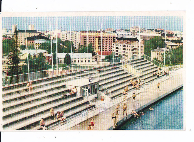 VANHA Postikortti Turku Maauimala 1950-l
