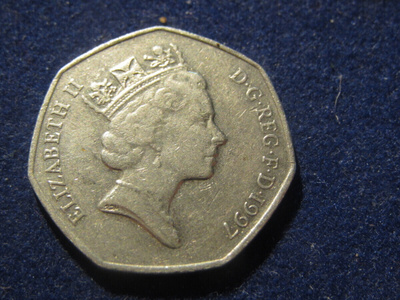 50 pence 1997. Iso Britannia
