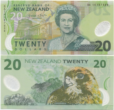 Uusi-Seelanti 20 Dollars 2014 (P-187c) UNC QEII Polymer