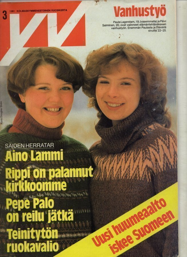 YV n:o 3 1981 Paula & Päivi. Pekka. Aino. Pertti Palo.