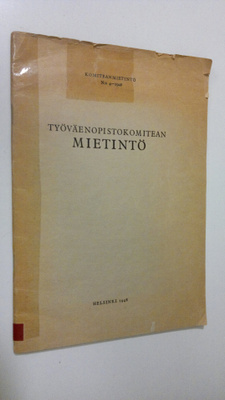 Työväenopistokomitean mietintö