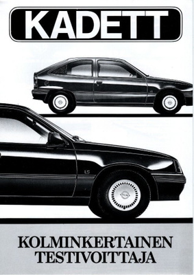 Opel Kadett vertailutesti -esite, 1988