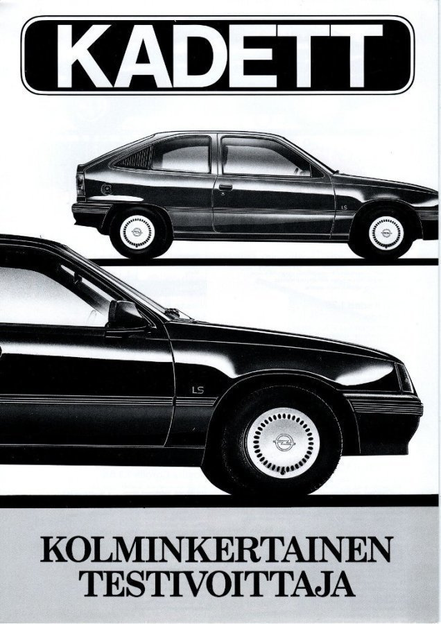 Opel Kadett vertailutesti -esite, 1988
