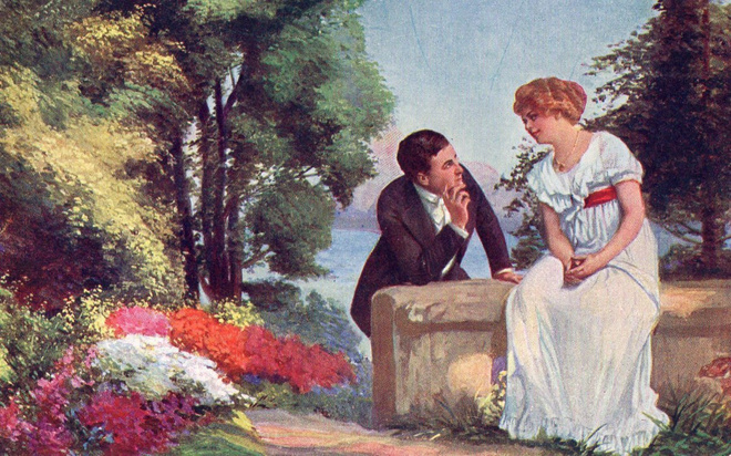 Vanha postikortti- romantiikkaa
