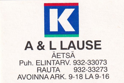 Äetsä, A & L  Lause     b598