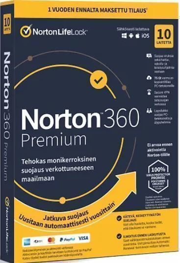 Norton 360 Premium 10 laitetta, 12kk + Norton Utilities