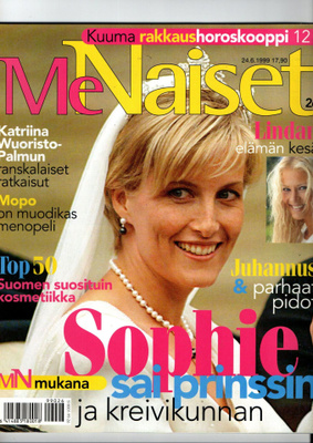 Me Naiset n:o 26 1999 Sophien häät. Linda. Katriina & Juhani
