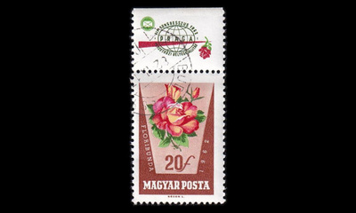 Unkari 1856zf o Ruusuja postimerkkinäyttely PRAGA (1962)