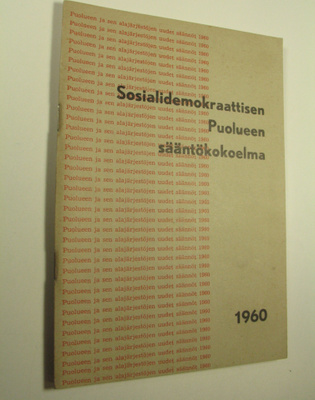 Sosialidemokraattisen puolueen sääntökokoelma : 1960
