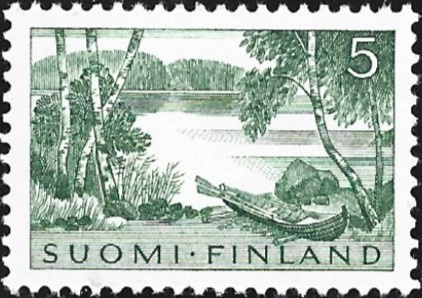1961 M-54 Järvimaisema 5 mk vihreä **  LaPe 532