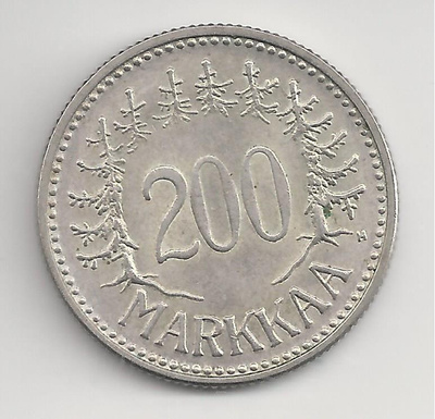1957 200 mk kapea hopeaa