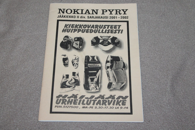 Nokian Pyry Jääkiekko II div. sarjakausi 2001-2002