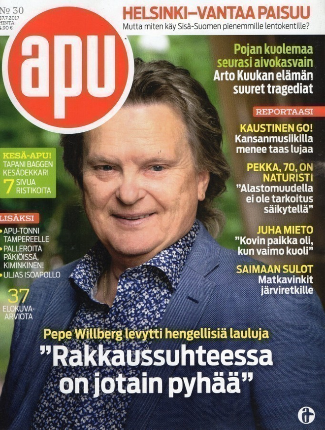 Apu n:o 30 2017 Pepe Willberg. Kaustinen. Eini. Naturisti.