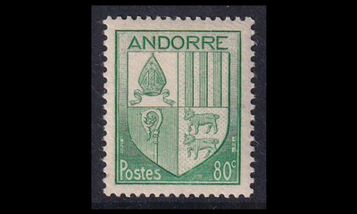 Andorra Fr 101 ** Vaakuna 80 C (1944)