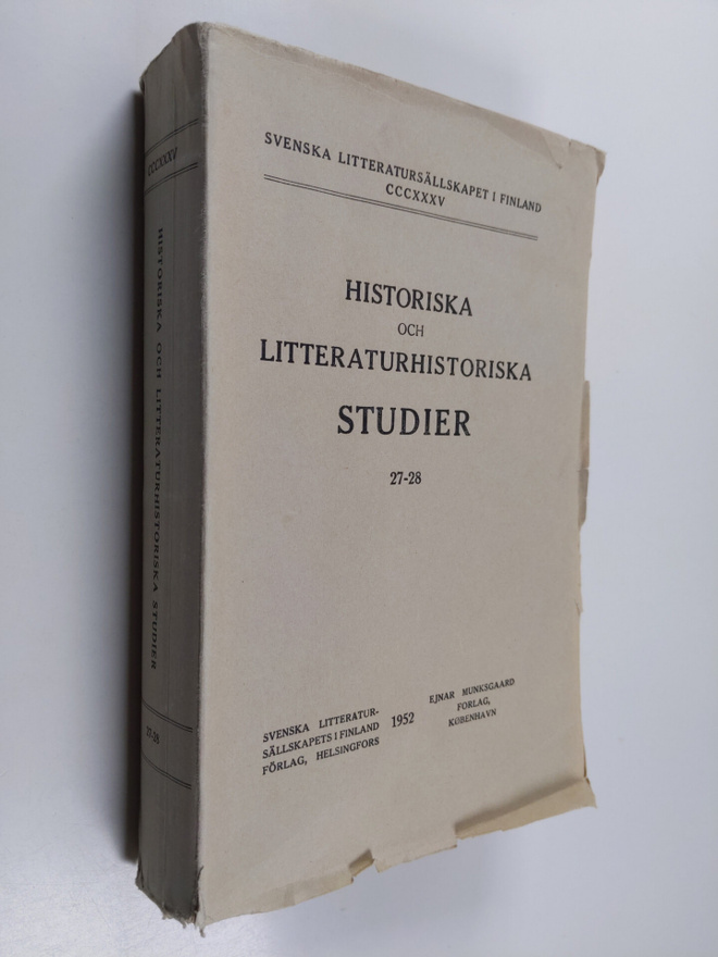 Historiska och litteraturhistoriska studier 27-28