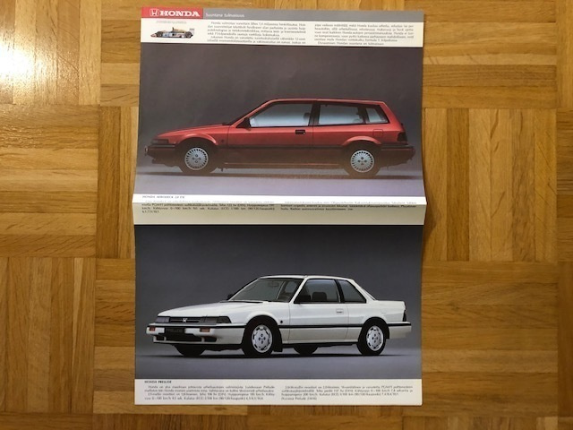 Esite Honda mallisto 1986: Civic, Accord, Prelude, Legend