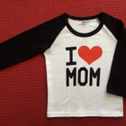 "I LOVE MOM" PITKÄHIHAINEN PAITA EKOPUUVILLAA 18 KK **UUSI** - pikkukuva 3