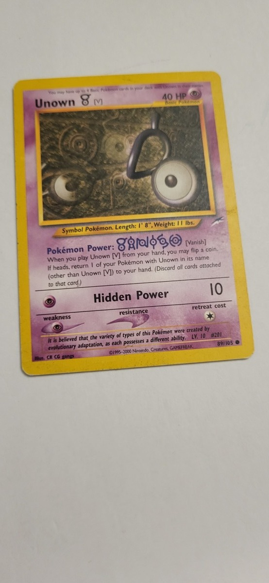Unown [V] #89 Pokemon Neo Destiny card