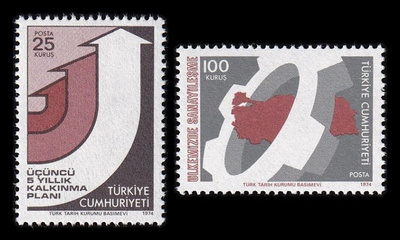 Turkki 2342-3 ** Kehitys (1974)