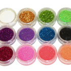 Kynsien Koristelu Sarja, Glitter, 12 väriä *UUSI* - pikkukuva 1