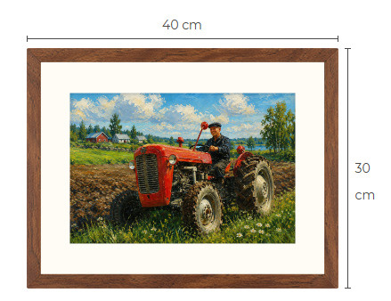 Uusi Massey Ferguson traktori art print 30 cm x 40 cm