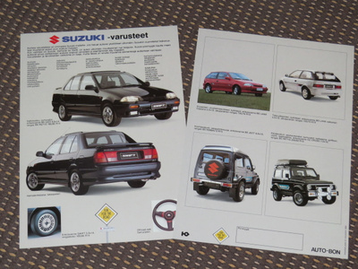 1990 Suzuki lisävarusteet esite - KUIN UUSI - suomalainen