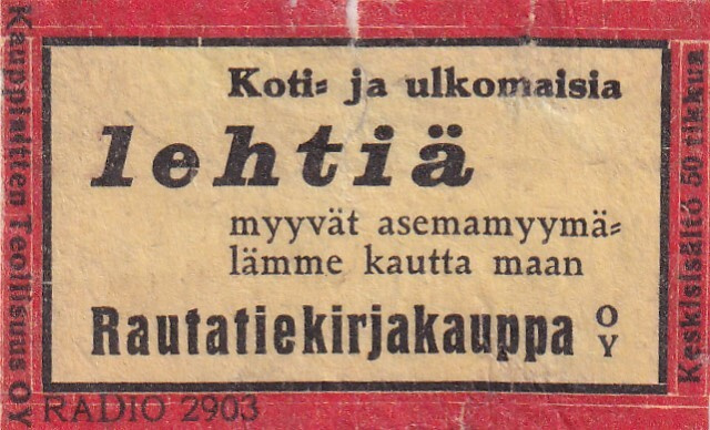 Rautatiekirjakauppa Oy, Radio 2903  s36