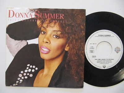 Donna Summer This Time I Know It's For Real 7" sinkku