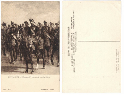 Vanha kortti, Ernest Meissonier, Napoléon III esikuntineen