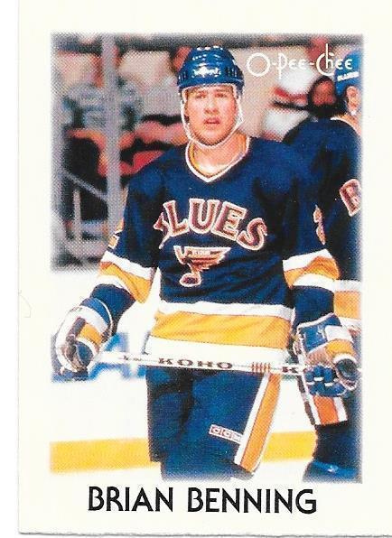 1987-88 OPC Minis #2 Brian Benning St Louis Blues