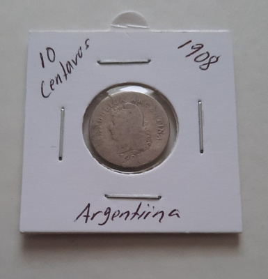 Argentiina 10 centavos 1908