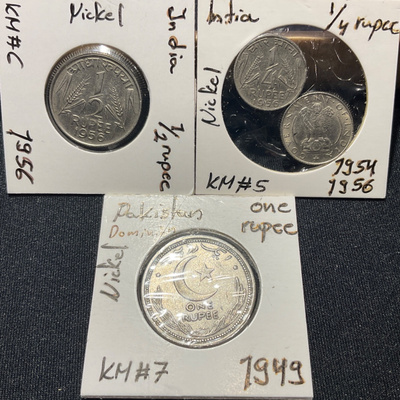 Intia & Pakistan brittihallinnon jälkeen Rupee 1949 -1956