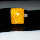 Vintage Hopea meripihka sormus Honey  EGG YOLK Amber Itämere - pikkukuva 1