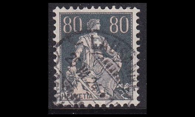 Sveitsi 141x o Istuva Helvetia 80 C Lausanne 25.III.24 (1915