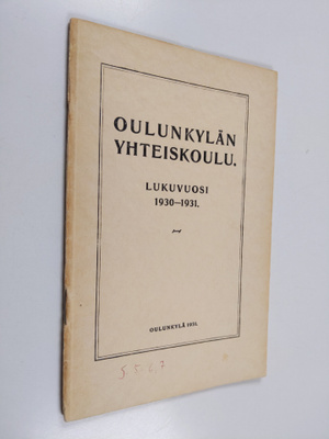 Oulunkylän yhteiskoulu lukuvuosi 1930-1931