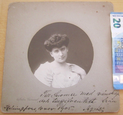 Valokuva+Nimmari Oopperalaulaja Agnes Poschner-Zilken 1905