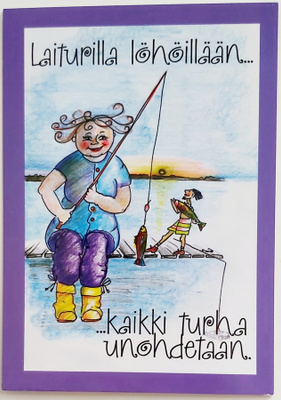 "Laiturilla löhöillään..."-KULKEMATON POSTIKORTTI