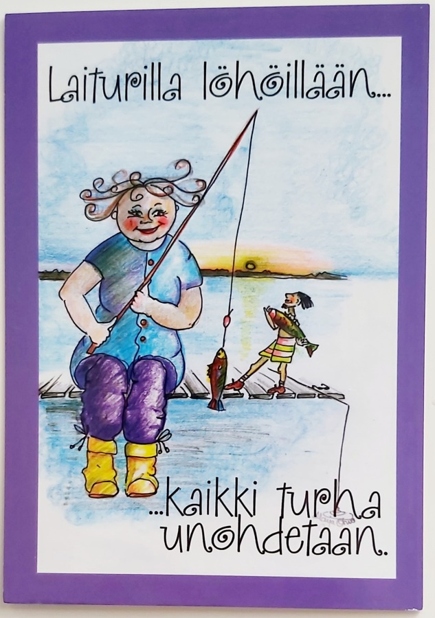 "Laiturilla löhöillään..."-KULKEMATON POSTIKORTTI