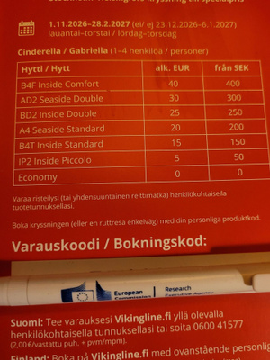 Helsinki-Tukholmaristeily-etukortti voimassa 1.11.-28.2.27