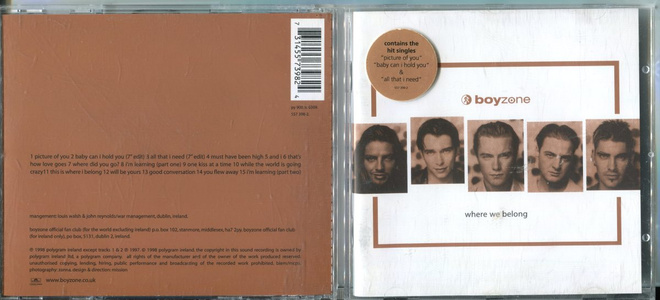 BOYZONE . CD-LEVY . WHERE WE BELONG