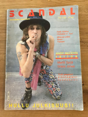 Scandal 3/1985 lehti (kannessa AndyMcCoy (Hanoi Rocks))