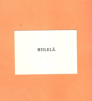 Amanda Hiilelä, äänestyskortti, eduskunta, 1930-lukua.