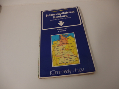 Saksalainen tiekartta, vuodelta 1988, mm. Hampuri