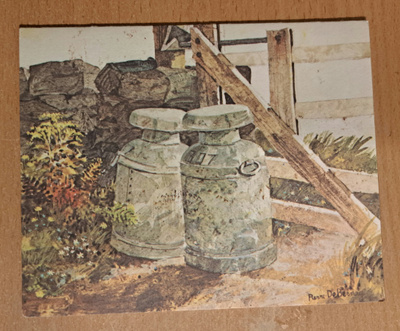 Pierre Debernan maalaus: maitotonkat, kulkenut kuoressa 1999