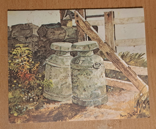Pierre Debernan maalaus: maitotonkat, kulkenut kuoressa 1999