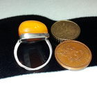Vintage desing Venäläinen Hopea Meripihka sormus Amber 875 I - pikkukuva 4
