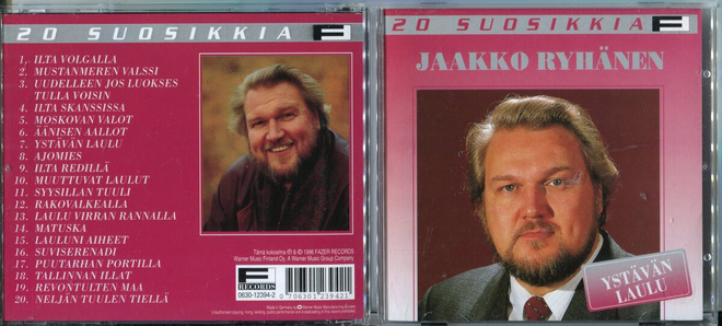 JAAKKO RYHÄNEN . CD-LEVY . 20 SUOSIKKIA - YSTÄVÄN LAULU