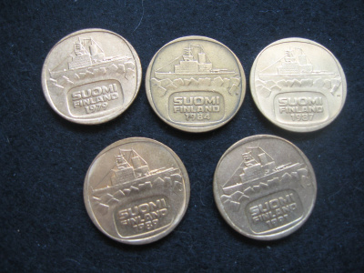 5 kpl 5 markkaa - 1979-1991