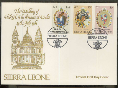 Sierra Leone 1981 Royal Wedding ensipäiväkuori
