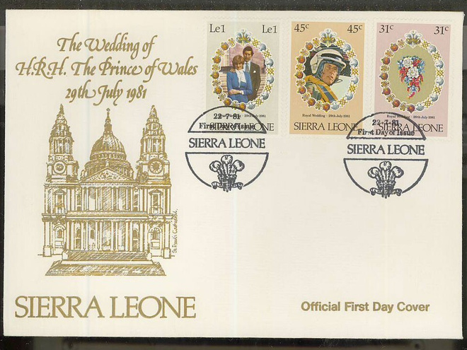 Sierra Leone 1981 Royal Wedding ensipäiväkuori